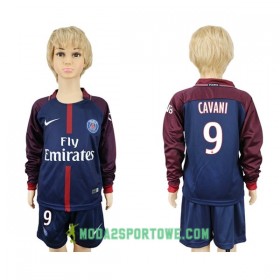 Koszulka Paris SG Cavani 9 Dziecięcy Domowe Stroje Piłkarskie 2017/18 Długi Rękaw